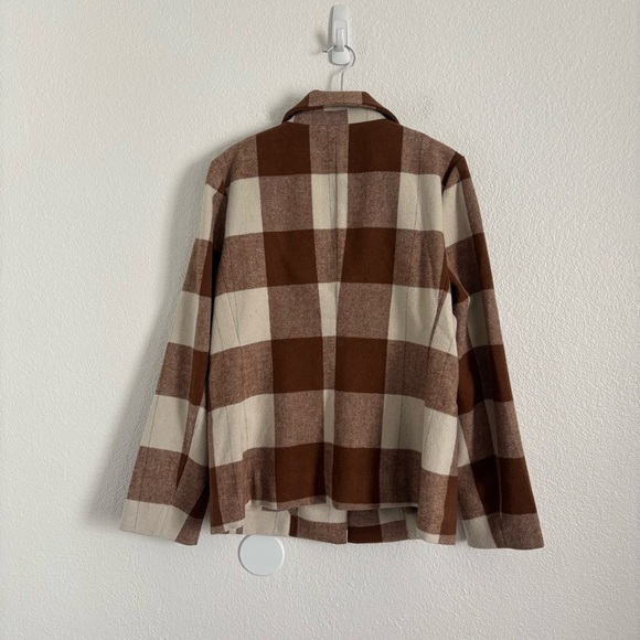 Splendid Women's Size Large Brown Ricki Plaid Blazer Coat Jacket - Picture 5 of 5